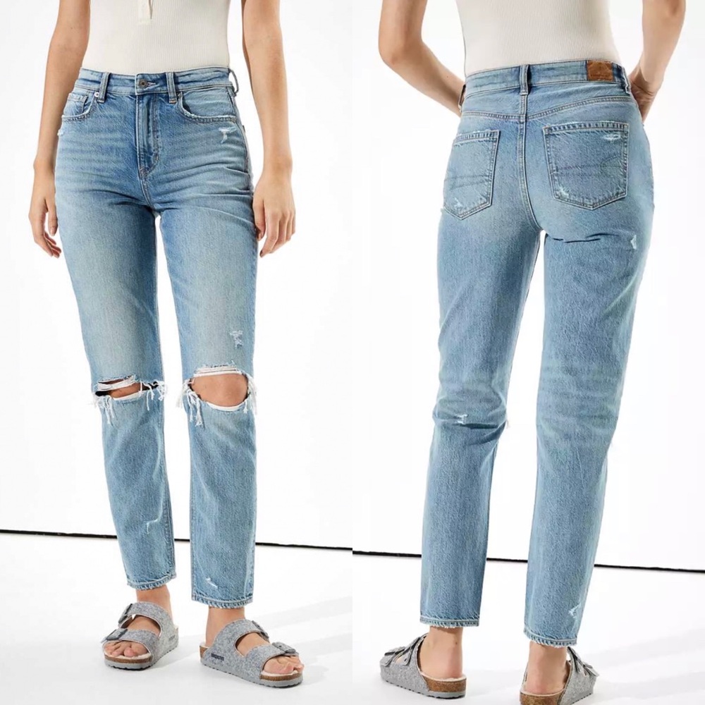 American Eagle AE Ripped Mom Jean Sz 6 x-short